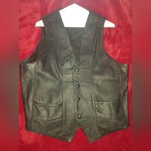 Black leather vest